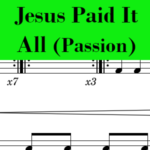 Jesus Paid It All by Passion, featuring Kristian Stanfill - Easy Drum Chart Preview