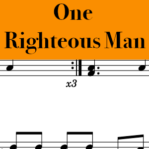 One Righteous Man by Kings Kaleidoscope - Medium Drum Chart Preview